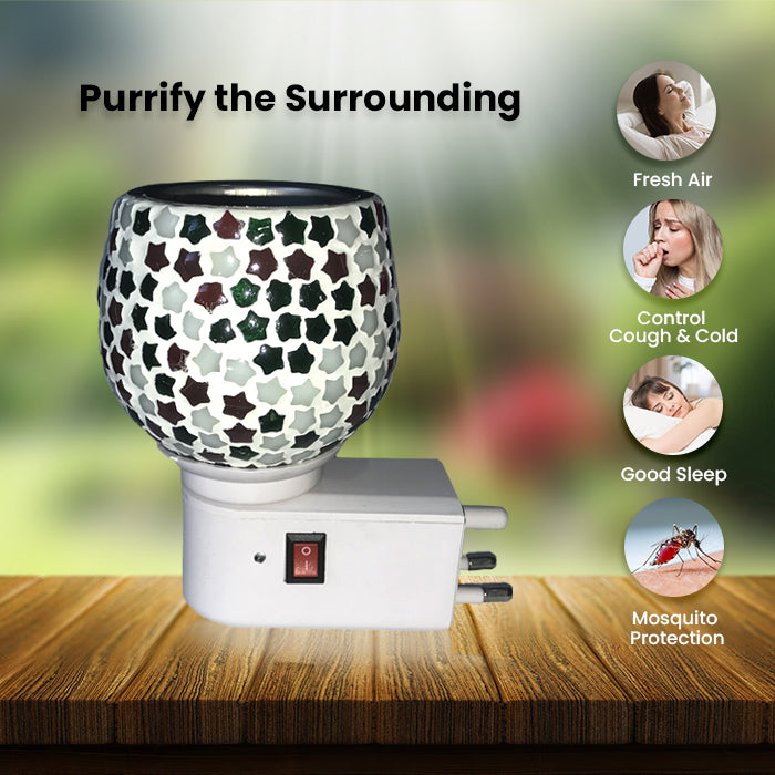 Camphor Vaporizer & Night Lamp (Premium) with Pure Camphor Tablets 50 gm - Model - Big Star