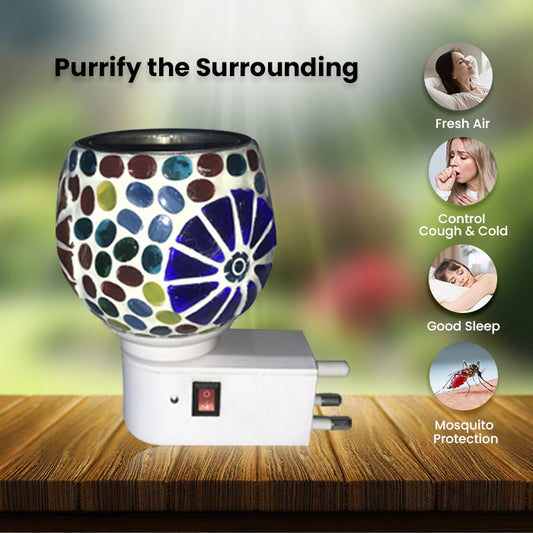 Camphor Vaporizer & Night Lamp (Premium) with Pure Camphor Tablets 50 gm - Model - Flower pot