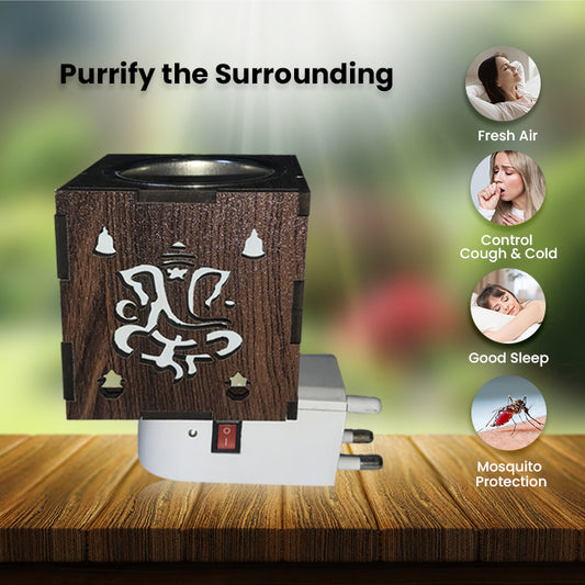 Shree Ganesh Partima Camphor Burner & Night lamp - Model - Shree Ganesh Partima - Model - Shree Ganesh wood