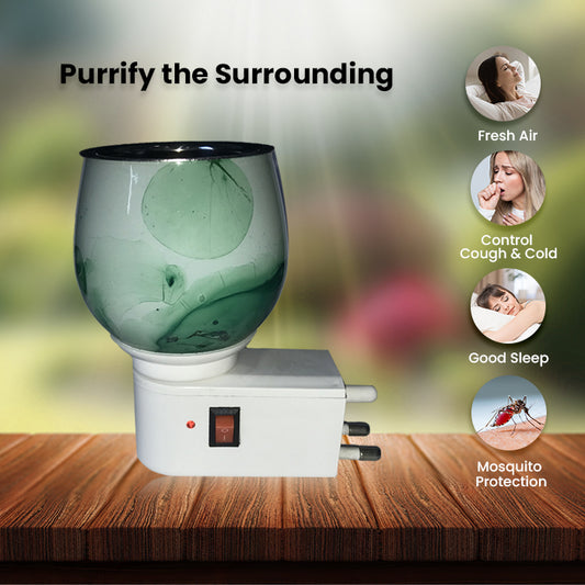 Camphor Vaporizer & Night Lamp  with Pure Camphor Tablets 50 gm - Model - Green Wave