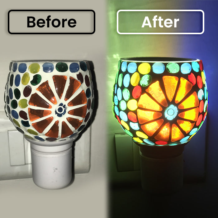 Camphor Vaporizer & Night Lamp (Premium) with Pure Camphor Tablets 50 gm - Model - Flower pot