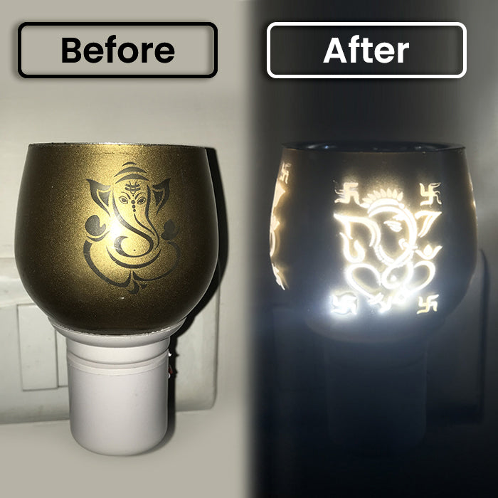 Shri Ganesh Partima Camphor Vaporizer & Night Lamp  with Pure Camphor Tablets 50 gm - Model - Shree Ganesh Gold