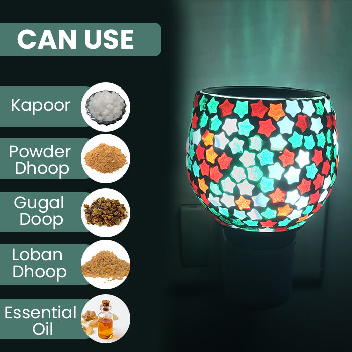 Camphor Vaporizer & Night Lamp (Premium) with Pure Camphor Tablets 50 gm - Model - Big Star