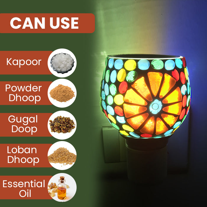 Camphor Vaporizer & Night Lamp (Premium) with Pure Camphor Tablets 50 gm - Model - Flower pot
