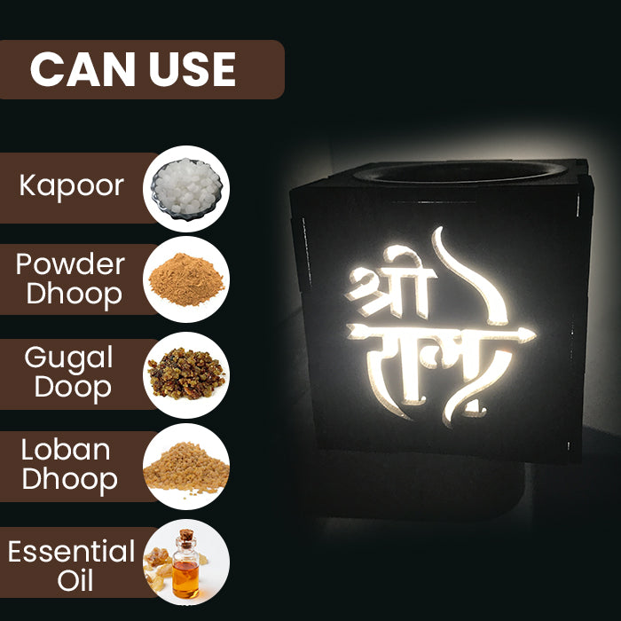Shree RAM-Camphor Burner & Night lamp+Shudh Kapoor  - (Model - Shree Ram)