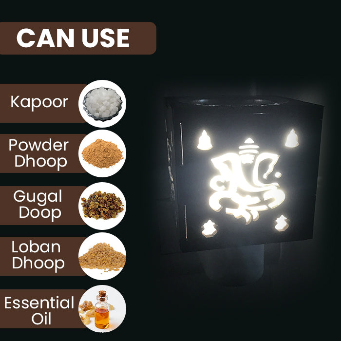 Shree Ganesh Partima Camphor Burner & Night lamp - Model - Shree Ganesh Partima - Model - Shree Ganesh wood