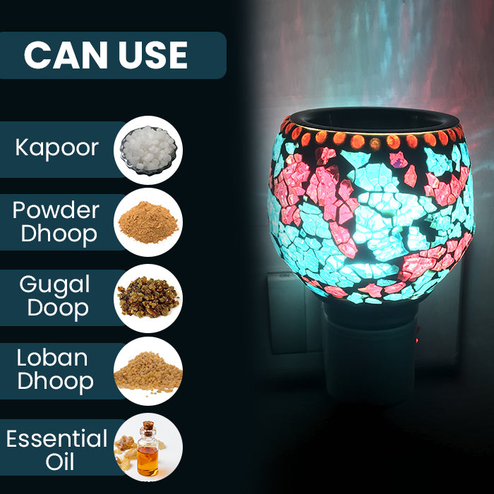 Camphor Vaporizer & Night Lamp (Premium) with Pure Camphor Tablets 50 gm - Model - Crack Light 2