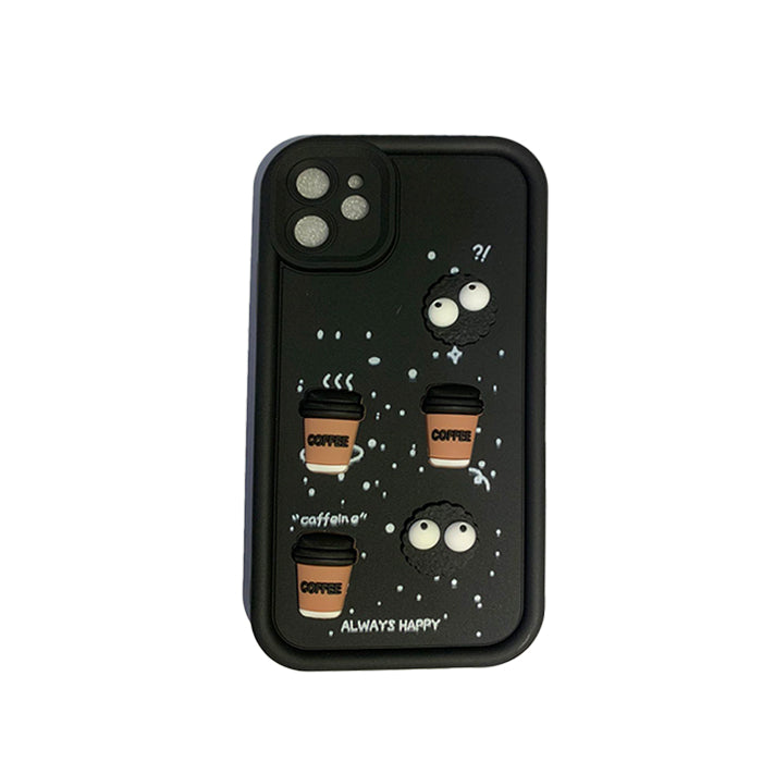 Mobile Back Case Cover | Cute Fun Cartoon 3D Ball Coffee Silicone Case | Body Protection | Camera Protection | Shock Proof |