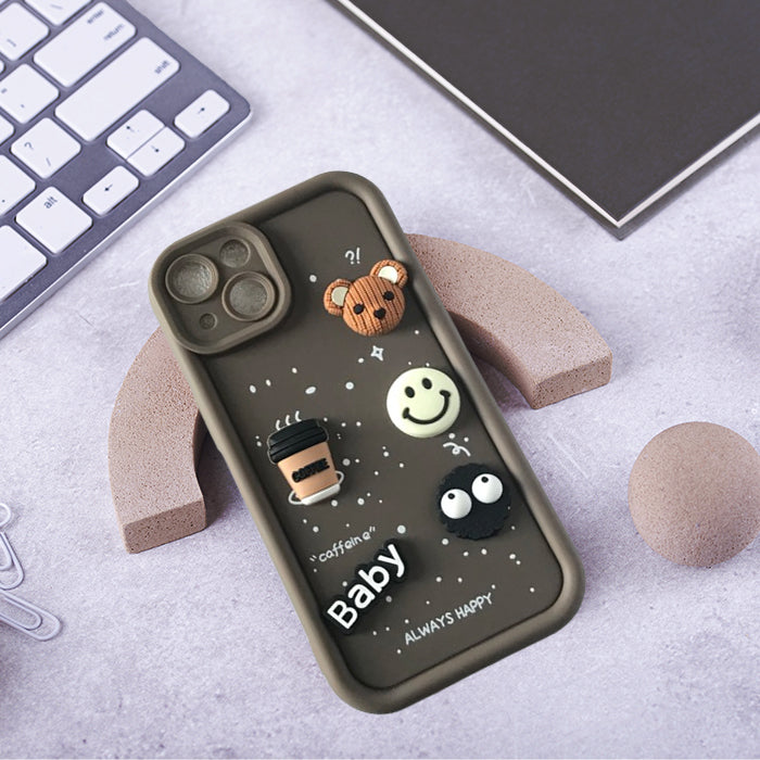 Mobile Back Case Cover | Cute Fun Cartoon 3D Ball Coffee Silicone Case | Body Protection | Camera Protection | Shock Proof |