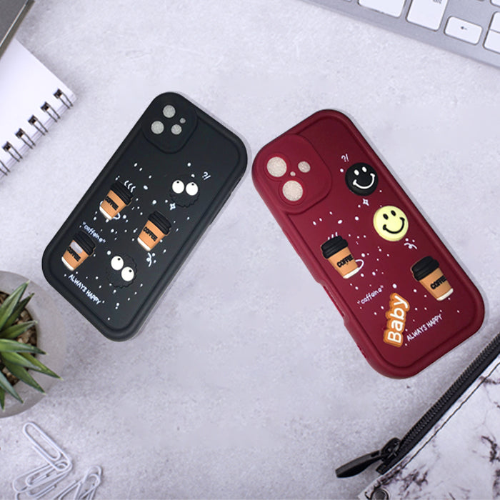 Mobile Back Case Cover | Cute Fun Cartoon 3D Ball Coffee Silicone Case | Body Protection | Camera Protection | Shock Proof |