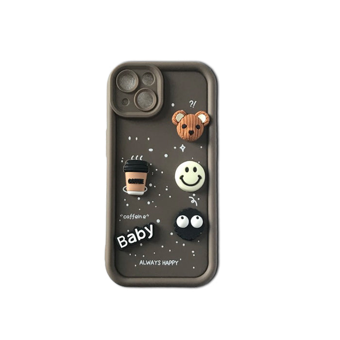 Mobile Back Case Cover | Cute Fun Cartoon 3D Ball Coffee Silicone Case | Body Protection | Camera Protection | Shock Proof |
