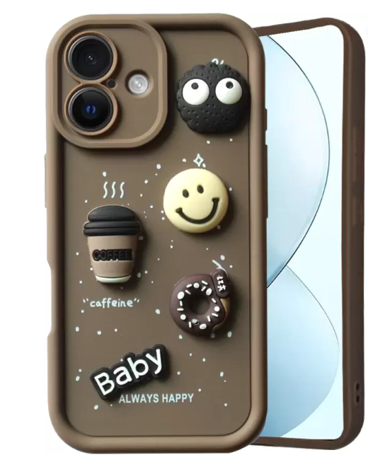 Mobile Back Case Cover | Cute Fun Cartoon 3D Ball Coffee Silicone Case | Body Protection | Camera Protection | Shock Proof |